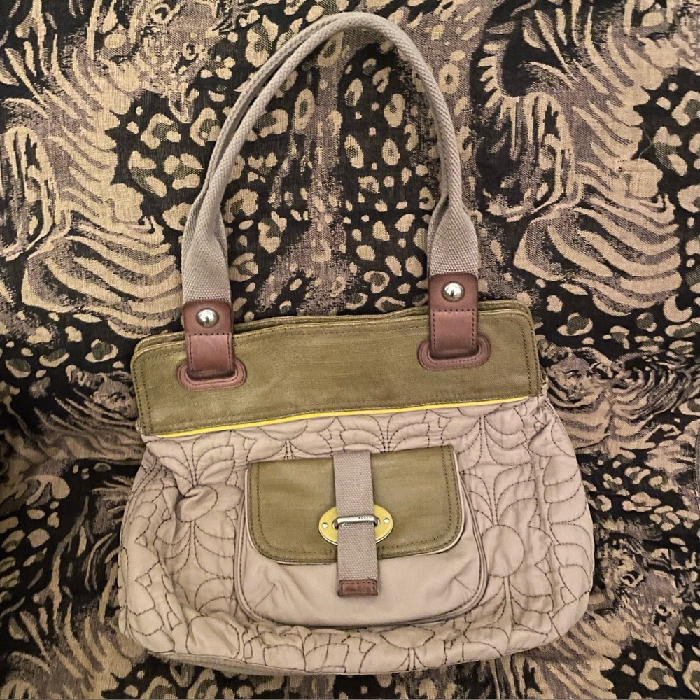 Fossil Key-Per quilted tote shoulder bag